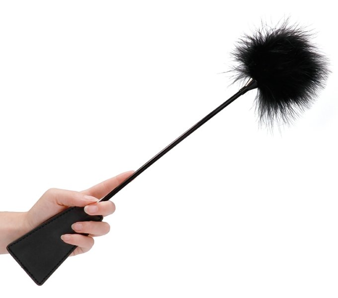 Cravache et Plumeau Ouch 43cm Noir