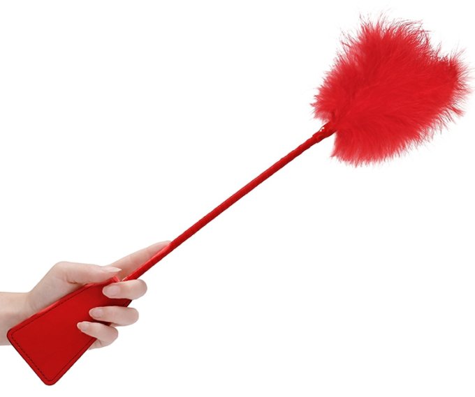 Cravache et Plumeau Ouch 43cm Rouge