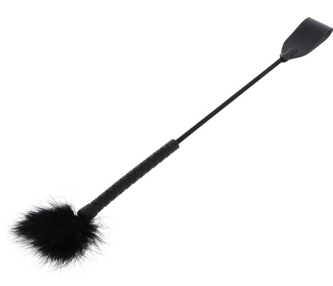 Cravache et Plumeau Tick Whip 56cm Noir