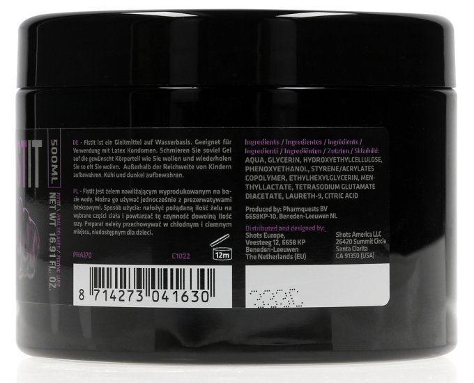 Crème relaxante Anal Relaxer 500 ml - Pot noir