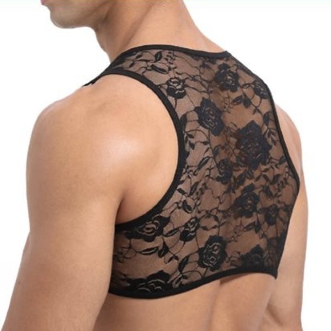 Crop court Dentelle Noir