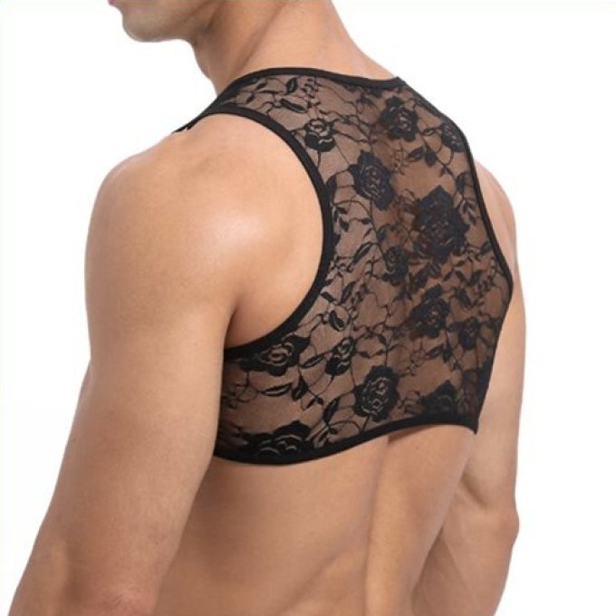 Crop court Dentelle Noir