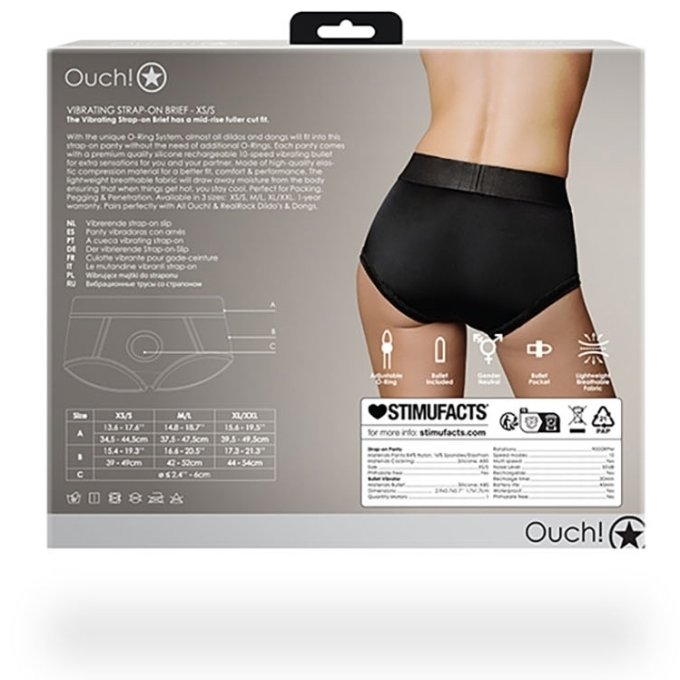 Culotte vibrante Strap-On Brief Noire
