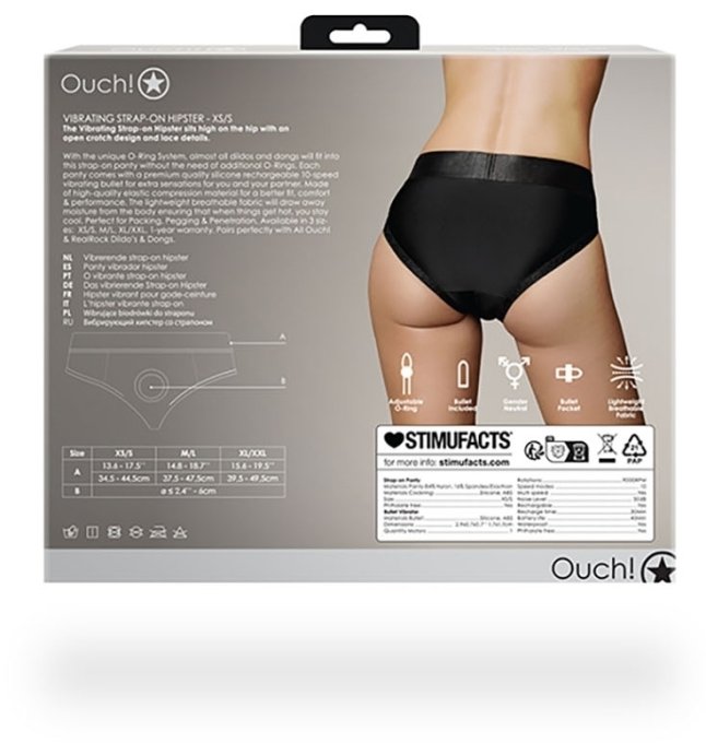 Culotte vibrante Strap-On Hipster Noire