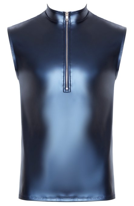 Débardeur avec zip Top Andio Bleu métallisé