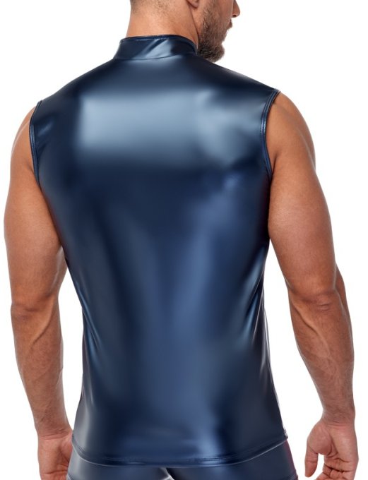 Débardeur avec zip Top Andio Bleu métallisé