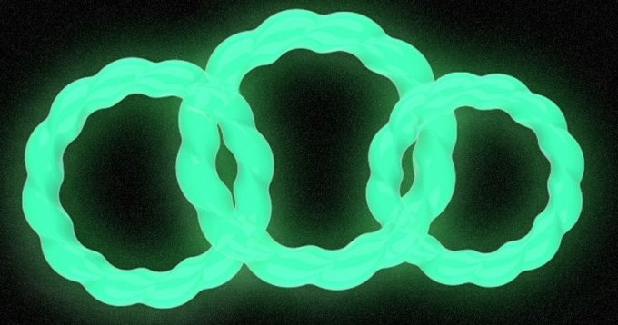 Lot de 3 Cockrings souples TORTICK Phosphorescents