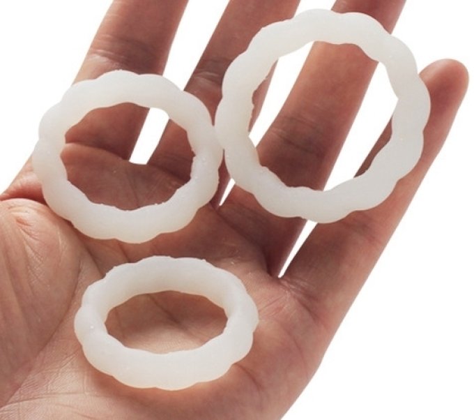 Lot de 3 Cockrings souples TORTICK Phosphorescents