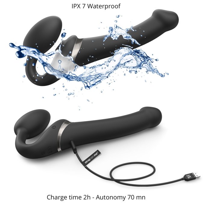 Dildo Multi Orgasm Strap-On-Me L 15.5 x 4.2cm Noir