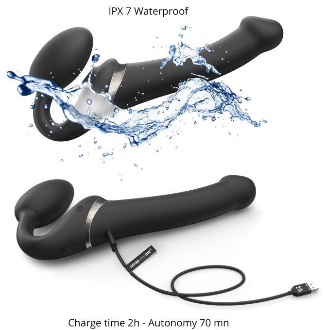 Dildo MULTI ORGASM Strap-On-Me S 14.5 x 3.4cm Noir