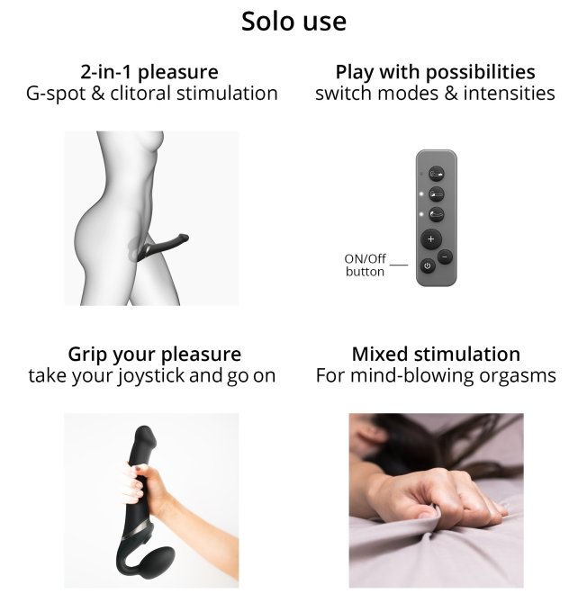 Dildo Multi Orgasm Strap-On-Me XL 16 x 4.7cm Noir