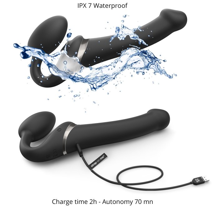 Dildo Multi Orgasm Strap-On-Me XL 16 x 4.7cm Noir