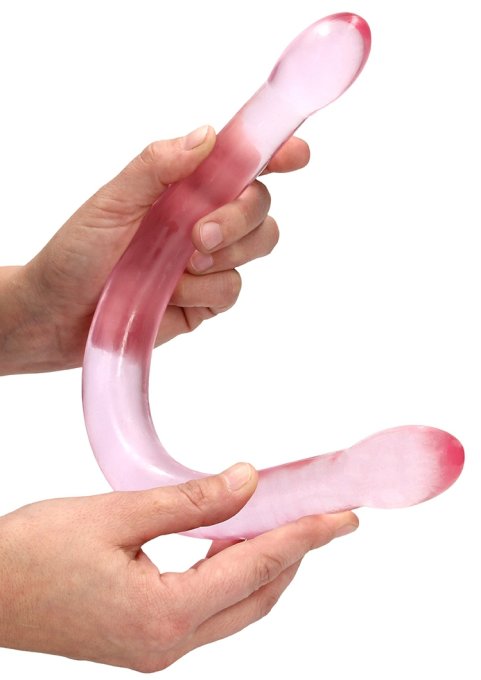 Double Gode Crystal RealRock 42 x 3.5cm Rose