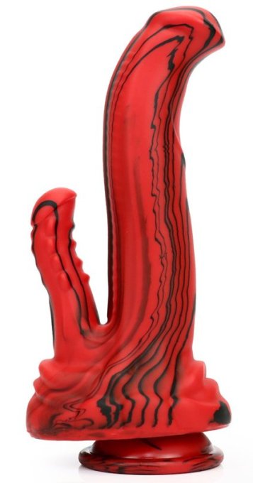 Double Gode Dobhorse 18 x 7cm Rouge et Noir