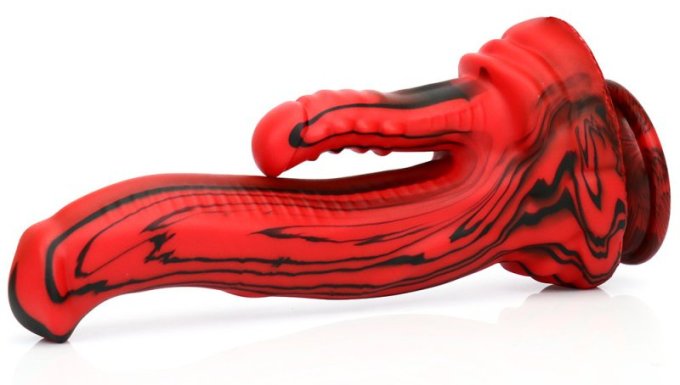 Double Gode Dobhorse 18 x 7cm Rouge et Noir