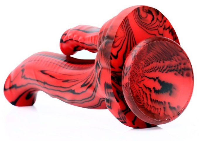 Double Gode Dobhorse 18 x 7cm Rouge et Noir