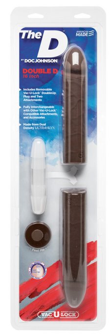 Double Gode Double D 40 x 4.3cm Marron