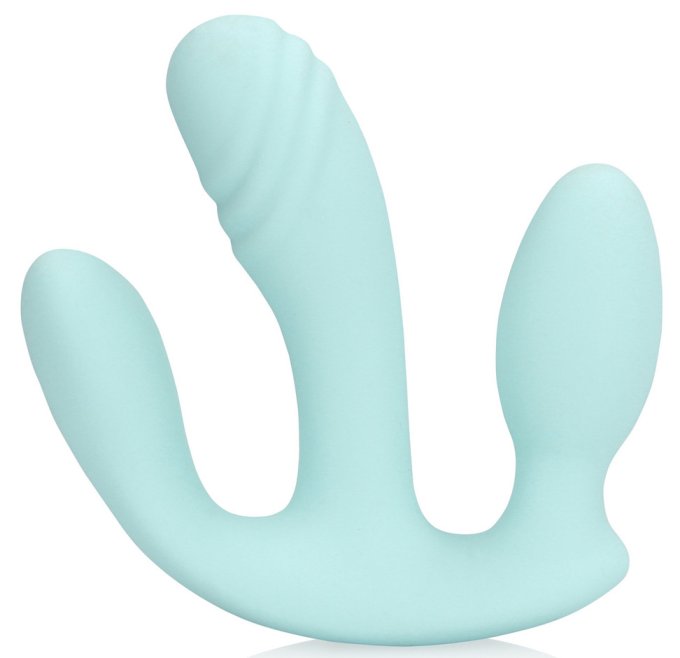 Double Plug Vibrant THREE IN ONE 10 x 3.2cm Bleu