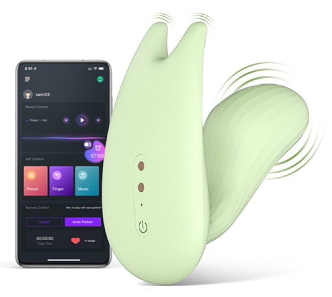 Double Stimulateur Connecté Magic Umi 6.5 x 2.8cm Vert
