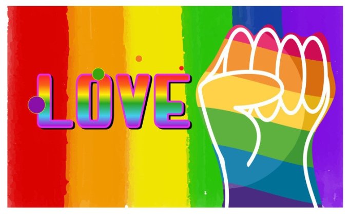 Drapeau Rainbow Love 60 x 90cm