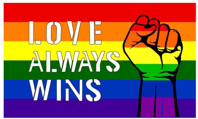 Drapeau Rainbow Love Always Wins 90 x 150cm
