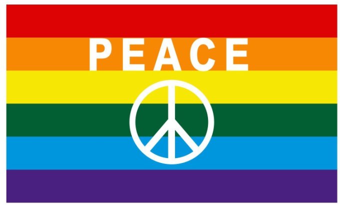 Drapeau Rainbow Symbole Peace 90 x 150cm