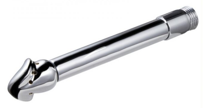 Embout de lavement anal Chromium 14 x 3cm