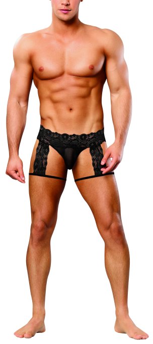 G-string Garter Scandal Lace Noir