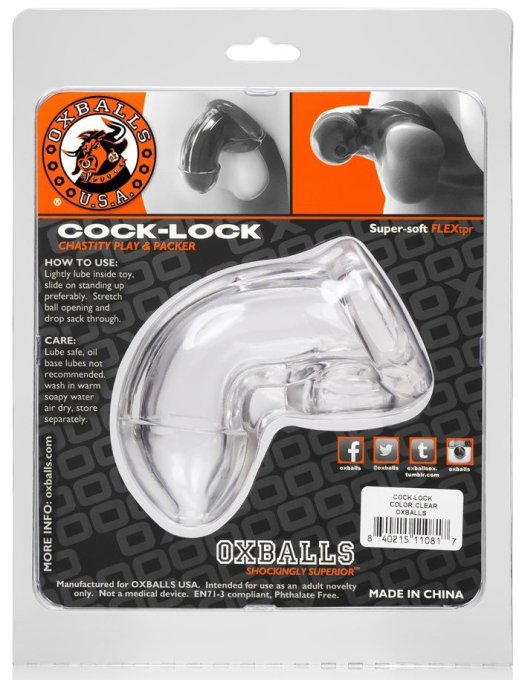 Gaine de pénis Cock Lock 10 x 4cm Transparente