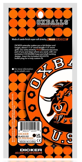 Gaine de pénis Dicker 15 x 3.5 cm Noire