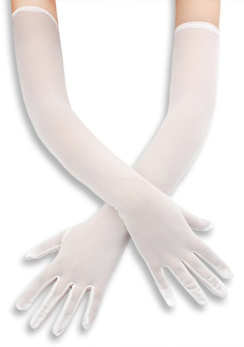 Gants Longs Mesh Gloves 50cm Blancs