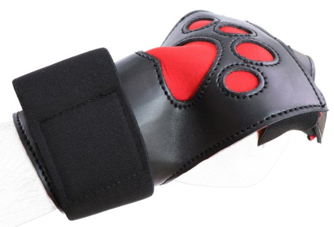Gants Puppy Dog Paw Noir-Rouge