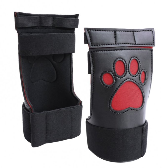 Gants Puppy Dog Paw Noir-Rouge