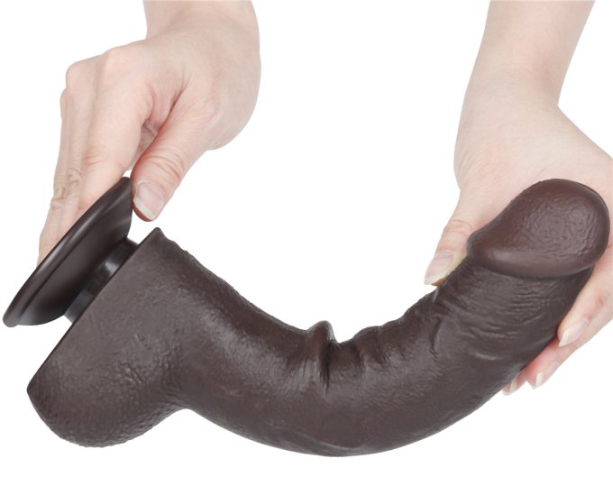 Gode avec Bourses Sliding Skin 18 x 4.7cm Noir