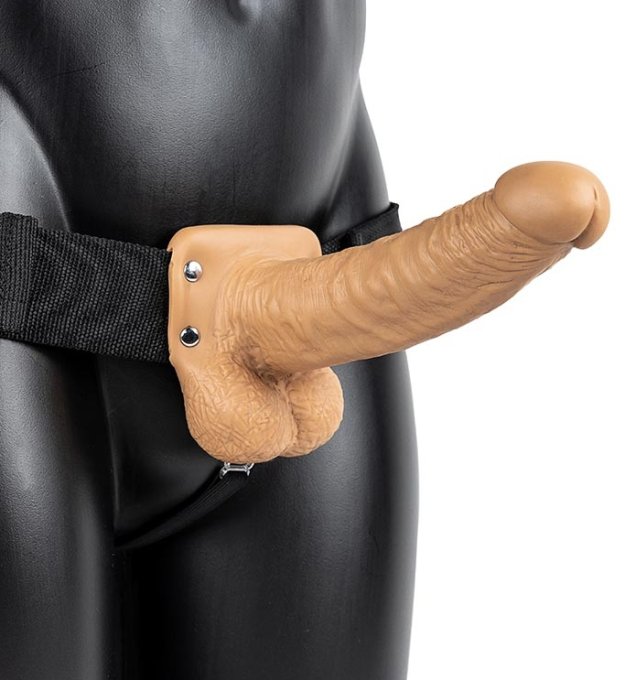 Gode ceinture creux Hollow Strap On RealRock 18 x 4.5cm Latino