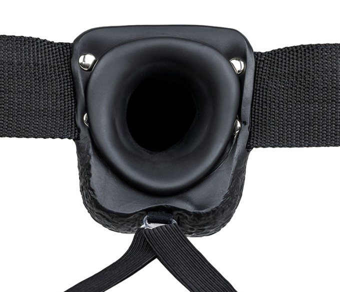 Gode ceinture creux Hollow Strap On RealRock 18 x 4.5cm Noir