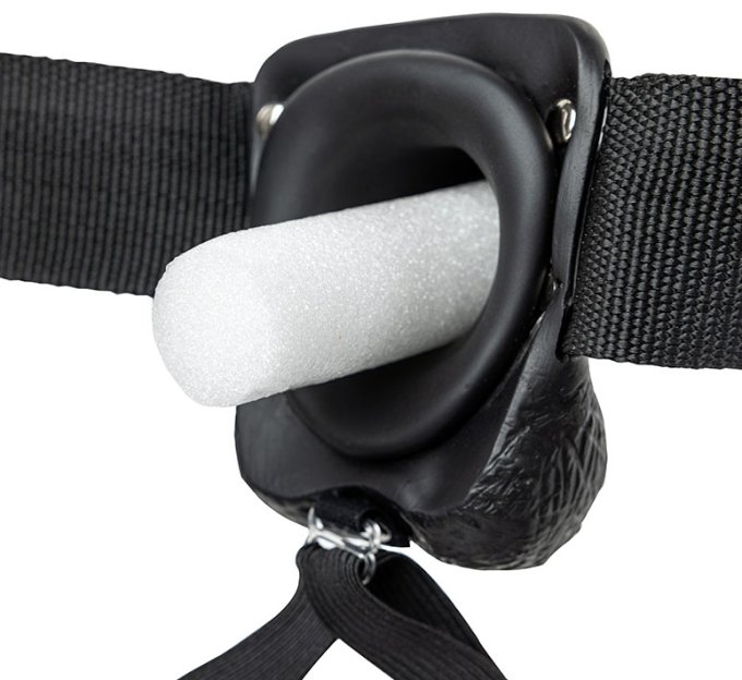 Gode ceinture creux Hollow Strap On RealRock 18 x 4.5cm Noir