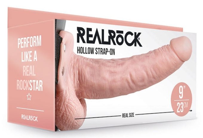 Gode ceinture creux Hollow Strap On RealRock 23 x 4.5cm