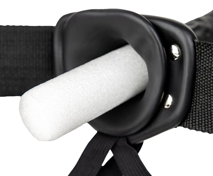 Gode ceinture vibrant Hollow Vibe RealRock 20 x 4.5cm Noir