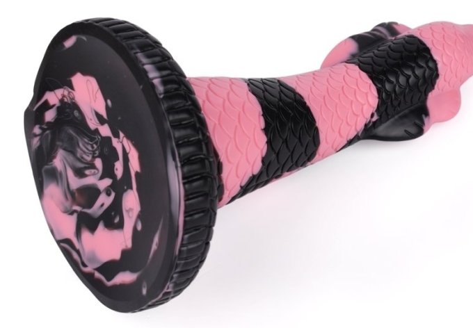 Gode Cobra Snake L 26 x 7cm Noir-Rose