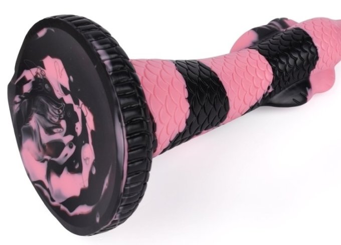 Gode Cobra Snake S 18 x 5cm Noir-Rose