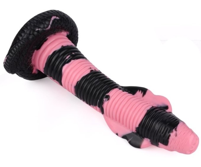 Gode Cobra Snake S 18 x 5cm Noir-Rose