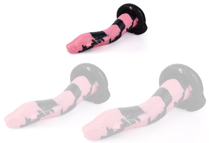 Gode Cobra Snake S 18 x 5cm Noir-Rose