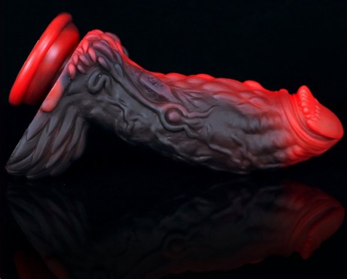 Gode Dragon Yong 15 x 5.5cm Noir-Rouge