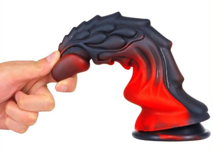 Gode Dragon Zomay 18 x 6cm Noir-Rouge