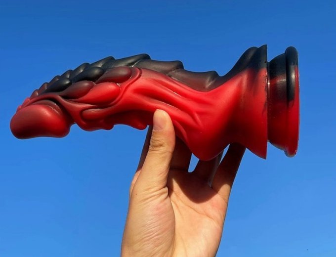 Gode Dragon Zomay 18 x 6cm Noir-Rouge