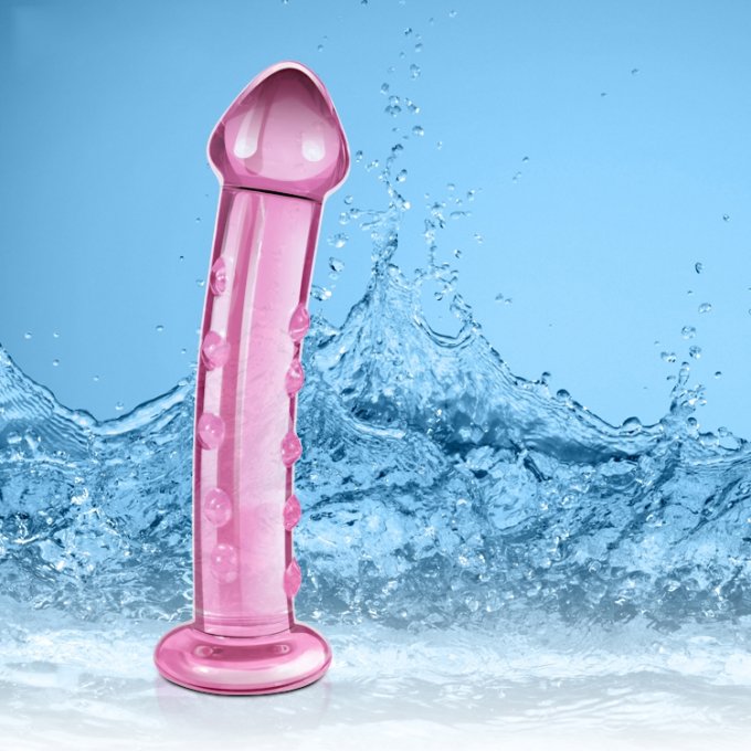 Gode en verre Gloria 15 x 4cm Rose