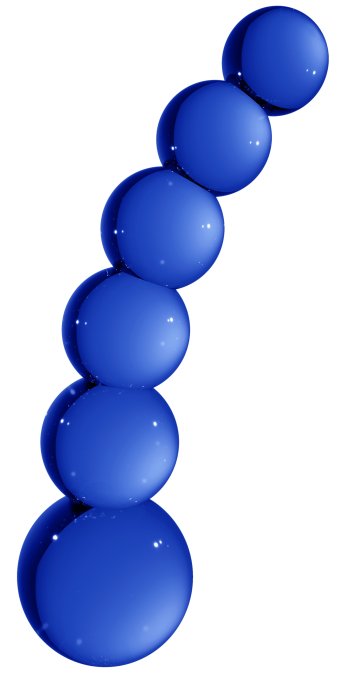 Gode en verre Planets Bleu 18 x 4.3 cm