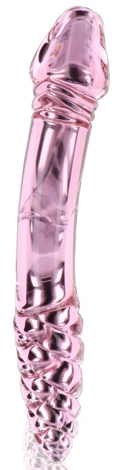 Gode en verre Rhinestone Scepter 23 x 3.6cm Rose