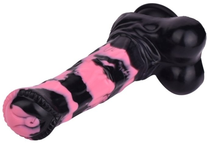 Gode Horse Hurulf M 24.5 x 6.5cm Noir-Rose